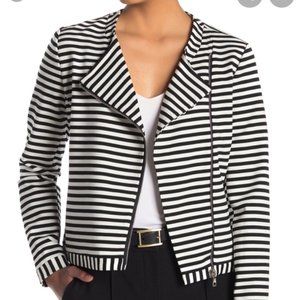 NWT Premise Long Sleeve Striped Moto Jacket